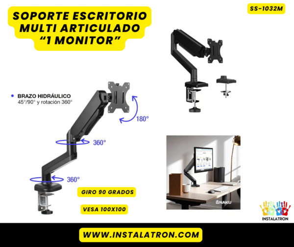 Soporte de escritorio articulado para 1 monitor (SS-1032M)
